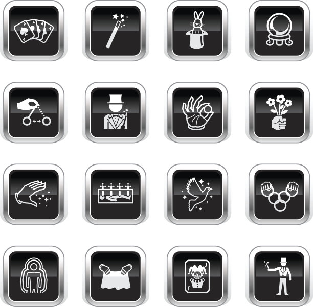 超级光泽的黑色图标-幻觉和魔法图片下载