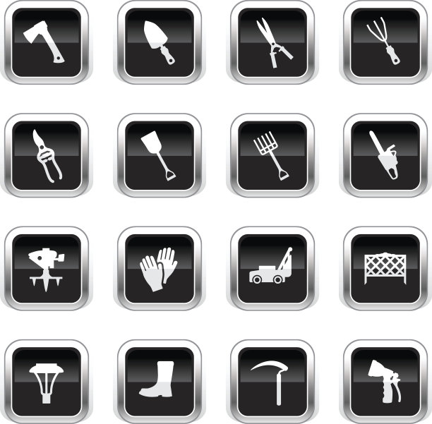 超亮黑色图标-草坪和花园图片下载