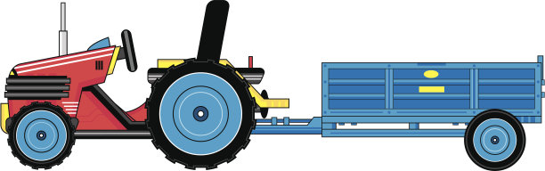 卡通拖拉机牵引拖车图片下载