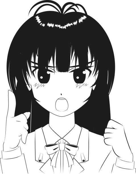 日本漫画风格[愤怒的女孩]大纲插图图片下载