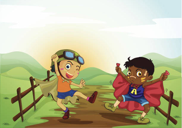 男孩和工程施工图片下载