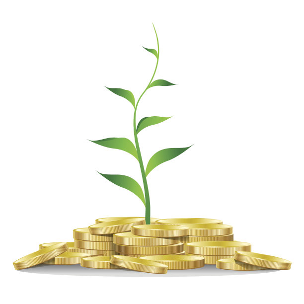 硬币和植物图片下载