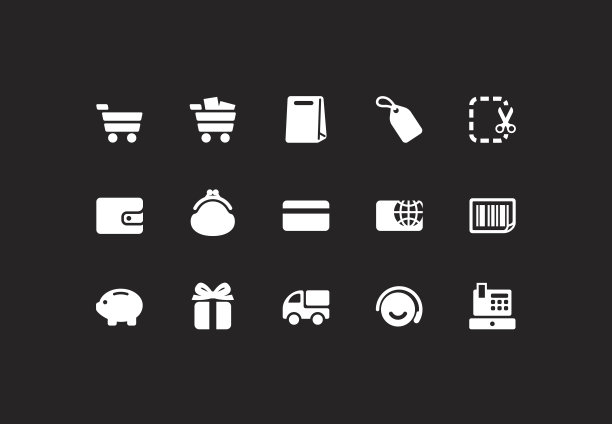 白色购物图标图片下载