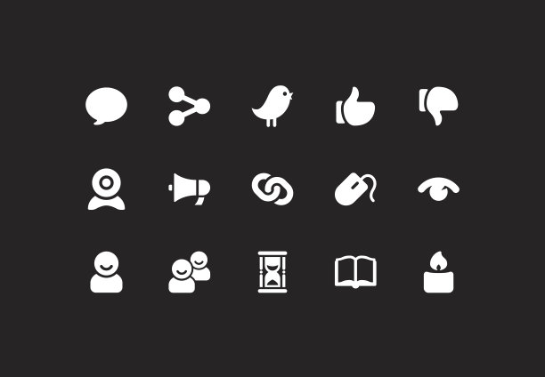 白色社交媒体图标图片下载