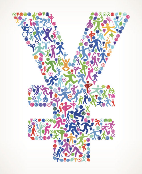 日元货币健身运动和运动模式矢量背景图片下载