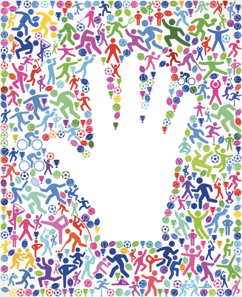 手健身运动和运动模式矢量背景图片下载