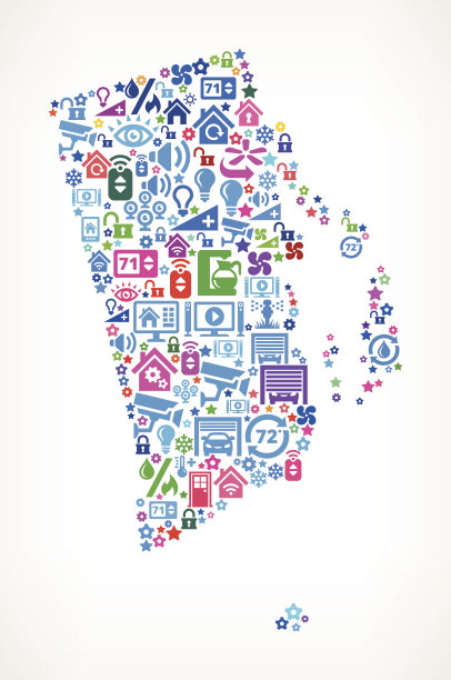 罗德岛家庭自动化和安全矢量背景图片下载