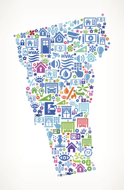 佛蒙特州家庭自动化和安全矢量背景图片下载