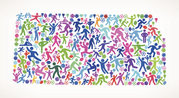 堪萨斯州健身运动和运动模式向量背景图片下载