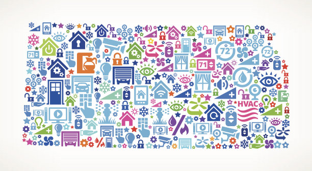 堪萨斯州家庭自动化和安全矢量背景图片下载