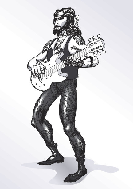 摇滚明星草图图片下载