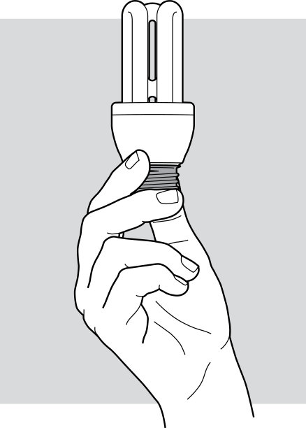 手拿一个紧凑型荧光灯灯泡图片下载