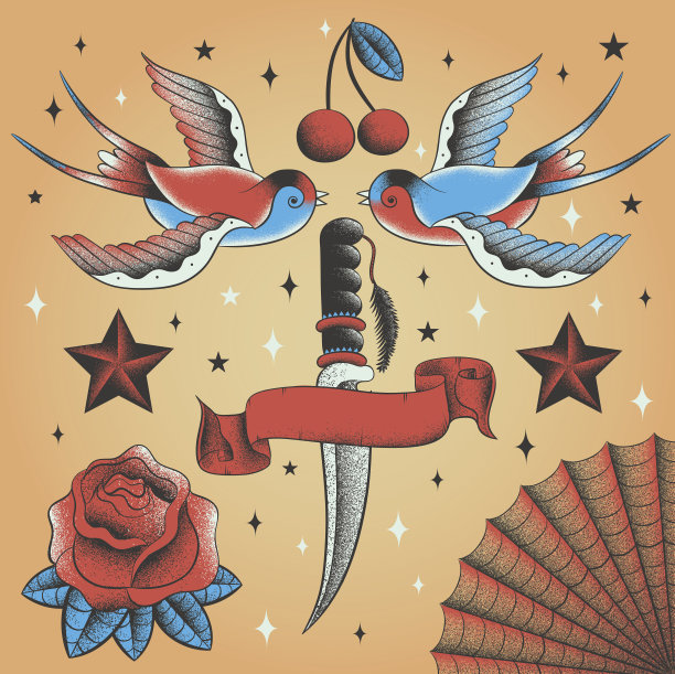 古董纹身套图片下载