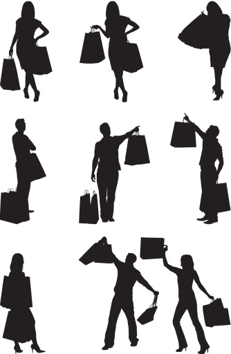 男人和女人出去购物图片下载