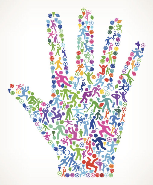 手健身运动和运动模式矢量背景图片下载