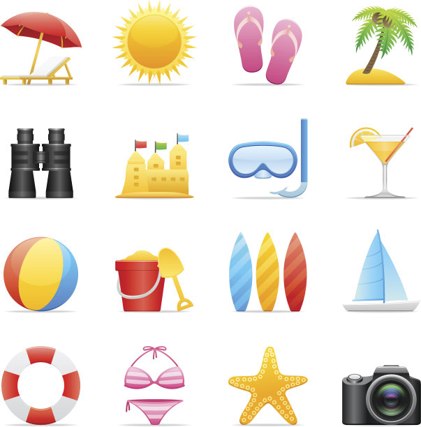 彩色图标-海滩图片下载