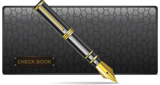 支票簿和笔图片下载