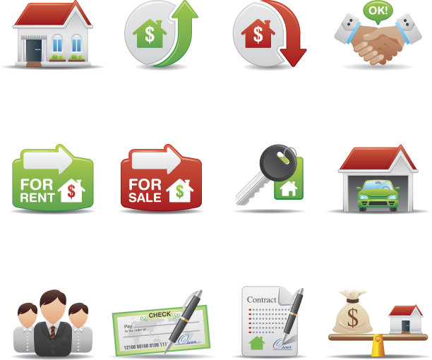 房地产图标设置|优雅系列图片下载