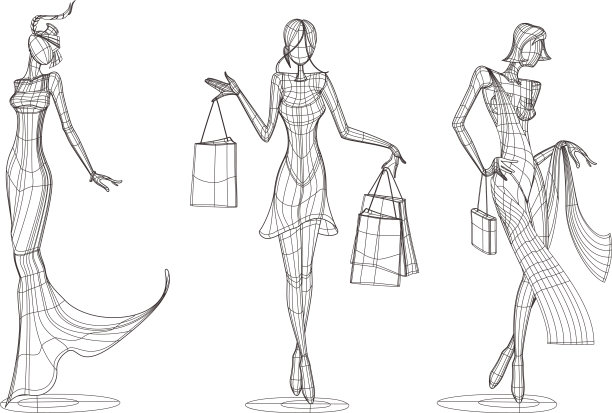 女性绘画,向量图片下载