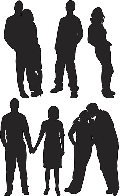 一对夫妇的剪影图片下载