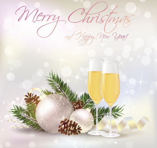 新年快乐，圣诞贺卡图片下载