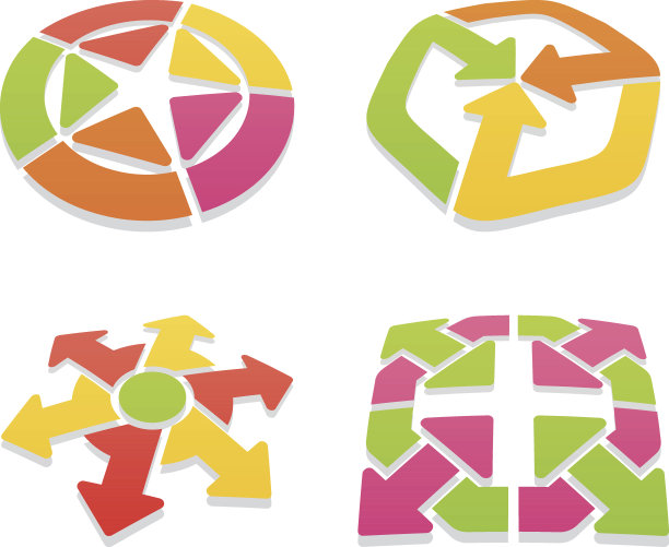 彩色箭头符号集十六图片下载