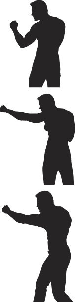 拳击手拳击的剪影图片下载