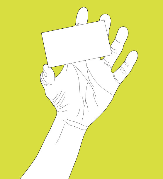 手持空白名片图片下载