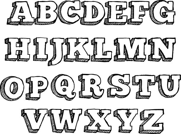 时髦的字母图片下载