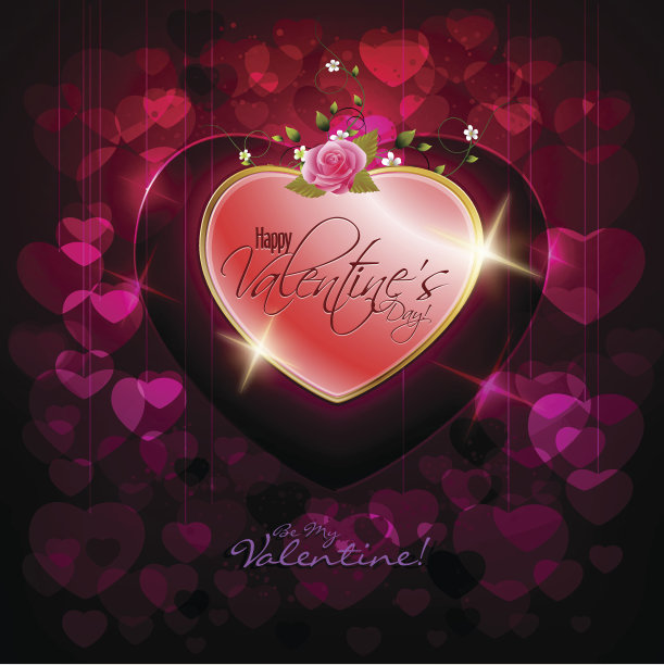 优雅的心形情人节背景图片下载