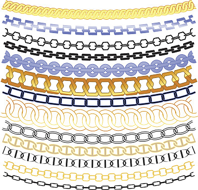 白色背景上彩色项链的特写镜头图片下载