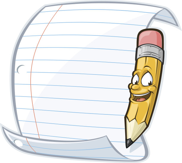 铅笔及横线纸图片下载