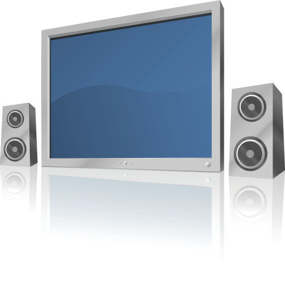 平板电视和扬声器[矢量]图片下载