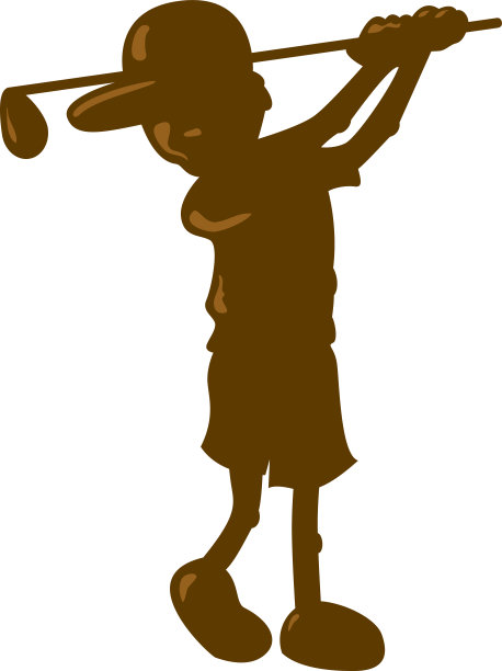 巧克力的高尔夫球手轮廓图片下载