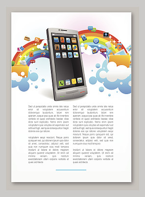 智能手机上的云共享。图片下载