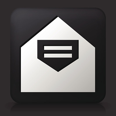 黑色方形按钮与信封图标图片下载