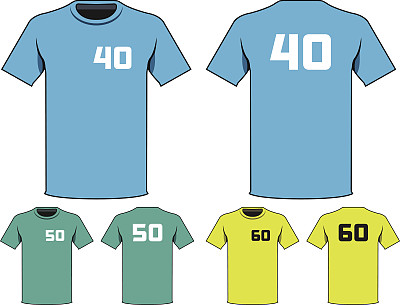 色彩鲜艳的t恤模板图片下载