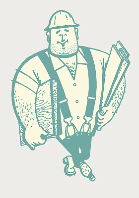 搬运木材的建筑工人图片下载