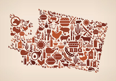 华盛顿州夏季烧烤邀请矢量背景图片下载