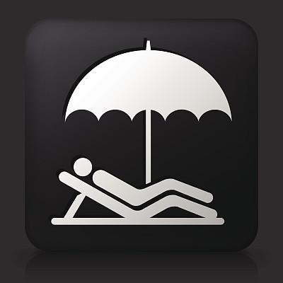 黑色方形按钮与放松图标图片下载