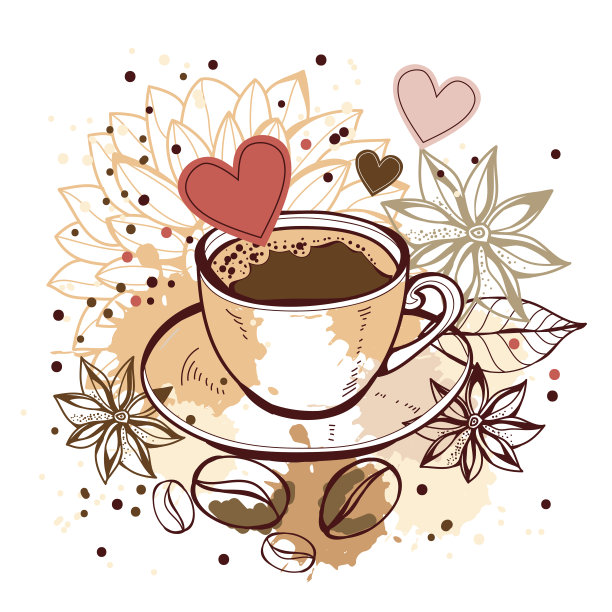 矢量咖啡研磨机和香草图片下载