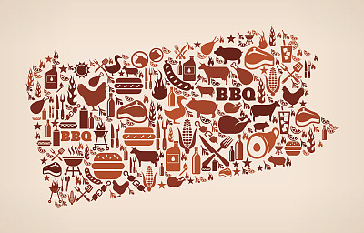 宾夕法尼亚州夏季烧烤邀请矢量背景图片下载