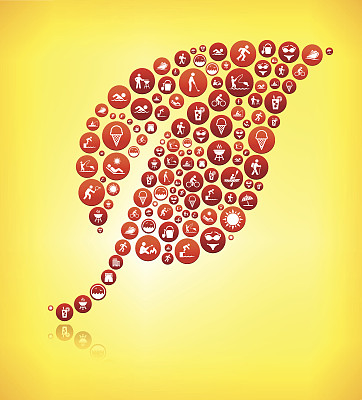 夏日时光的树叶和户外矢量图形。图片下载