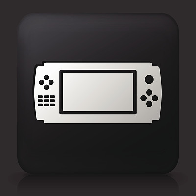 带有游戏控制器图标的黑色方形按钮图片下载