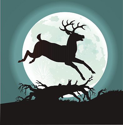 月光下的鹿图片下载