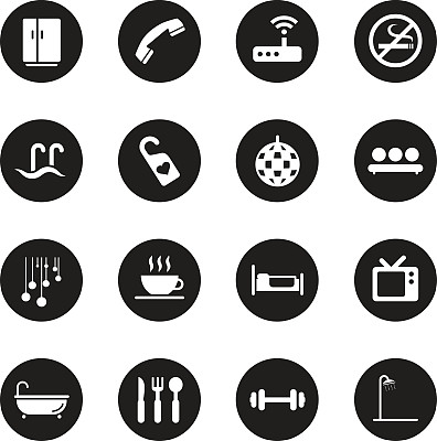 酒店图标集2 -黑圈系列图片下载