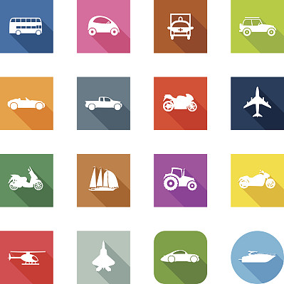 扁形图标-交通图片下载