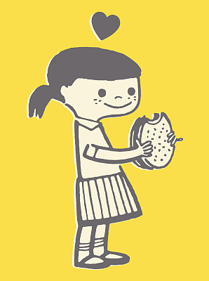 女孩爱的汉堡图片下载