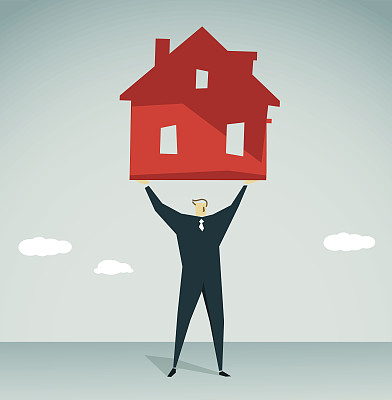 商人拿着房子模型图片下载