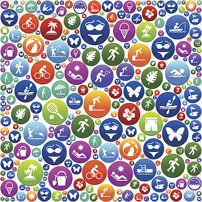 模式夏季时间乐趣和户外矢量图形图片下载